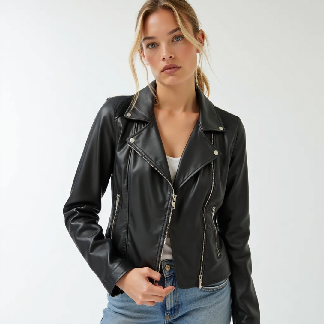 Women's Leather Biker Jacket